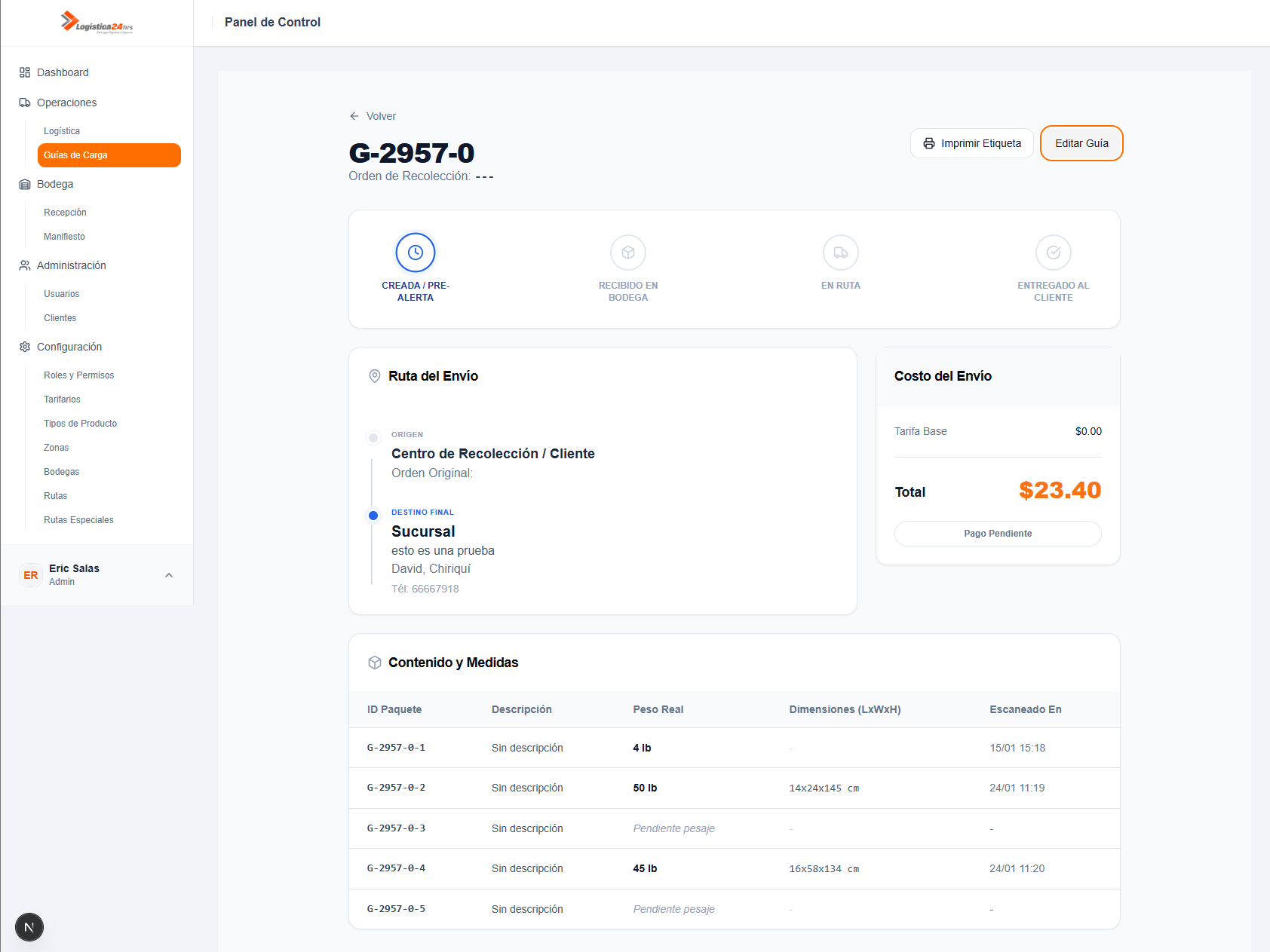 Plataforma Logistica24hrs